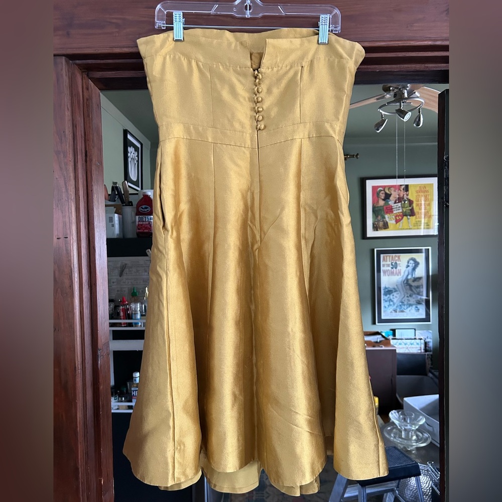J. Crew Strapless Dress in Vibrant Yellow - Picture 2 of 6